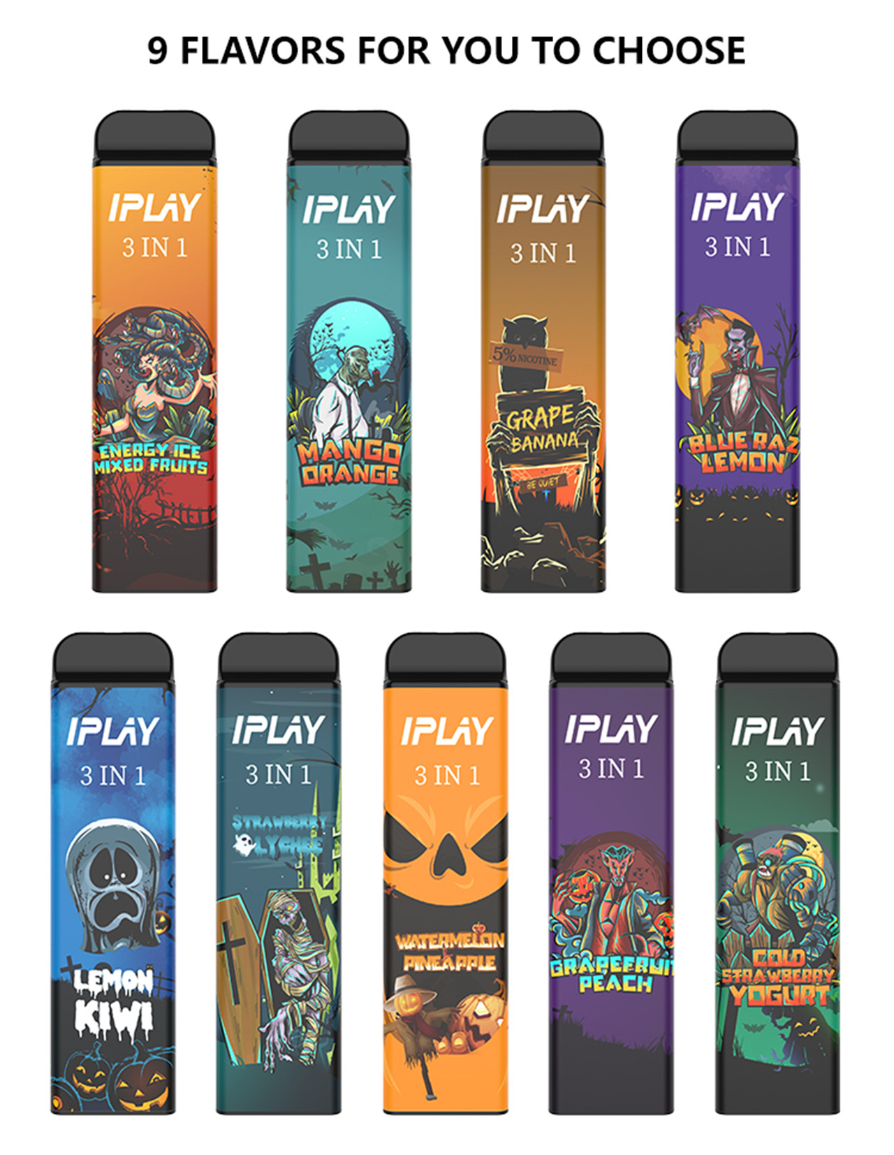 IPLAY 3 IN 1 Disposable Pod - 9 flavors