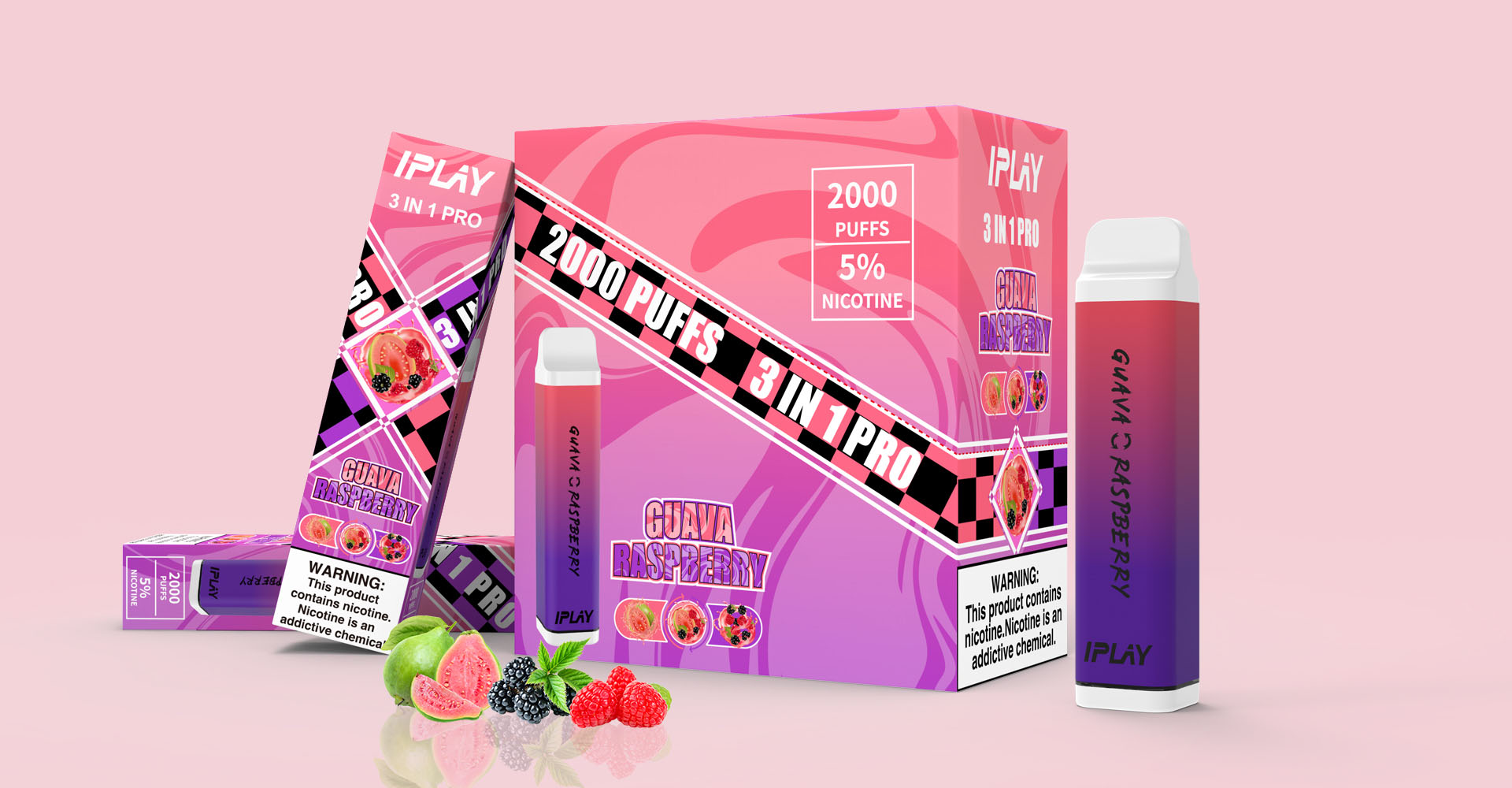 IPLAY 3 IN 1 PRO  DISPOSABLE VAPE - PACKAGE