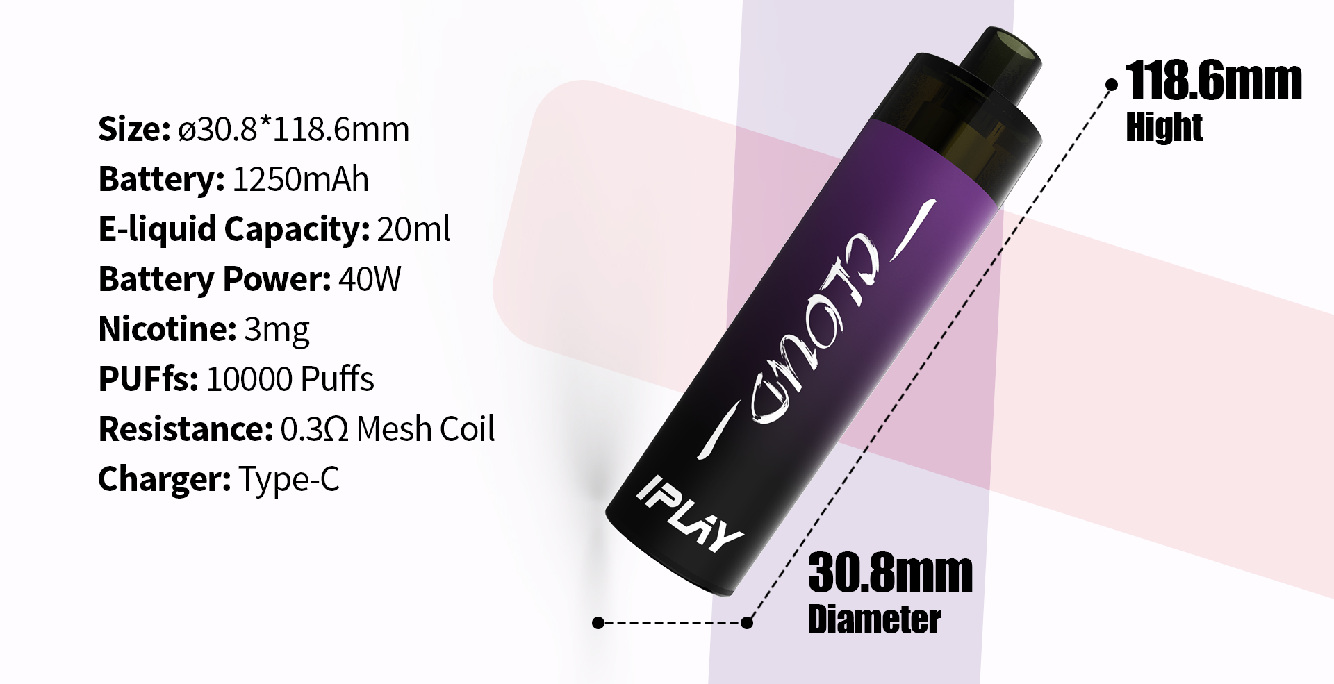 IPLAY CLOUD DISPOSABLE - SPECIFICATION