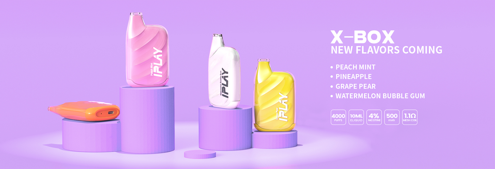 IPLAY X-BOX 일회용품 - 새로운 맛 출시 예정
