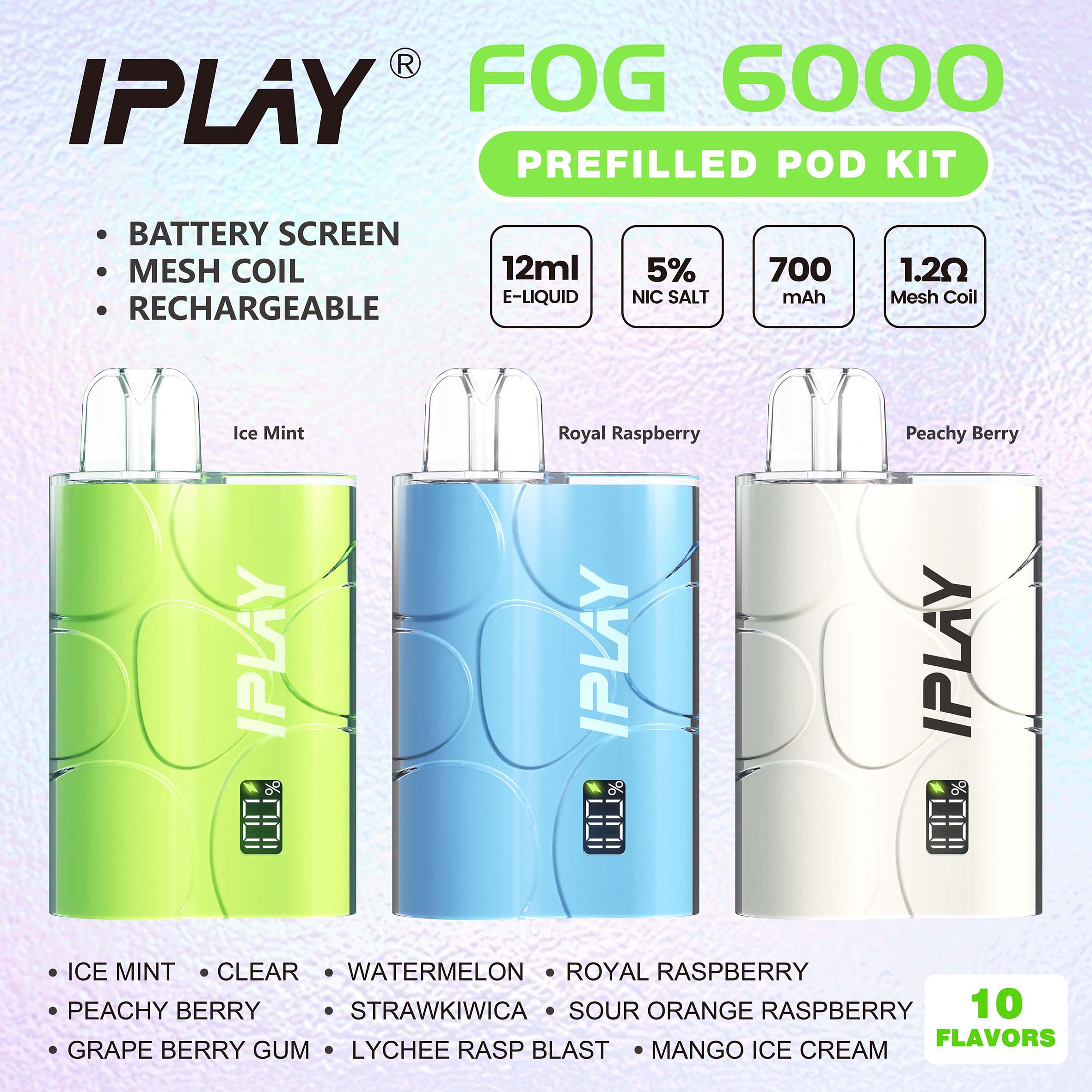 IPLAY FOG 6000 Puffs Pre-filled Vape Pod Kit Featured Image
